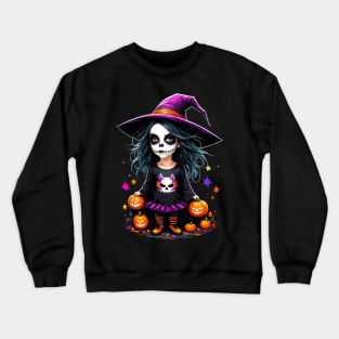 Cute Adorable Kawaii Halloween Witch Crewneck Sweatshirt